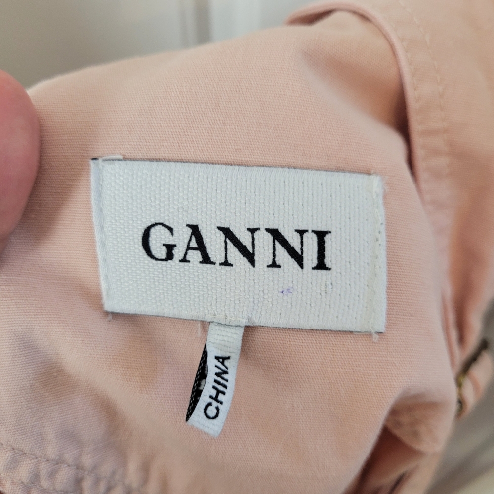 GANNI pink 100% cotton midi skirt overalls size XS - Picture 7 of 8